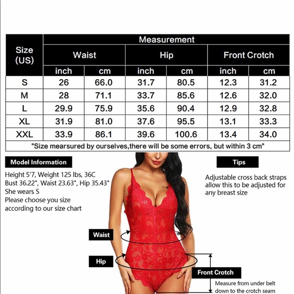 NEW 💎 Sexy lace v-neck bodysuit lingerie teddy 2X - Picture 6 of 7